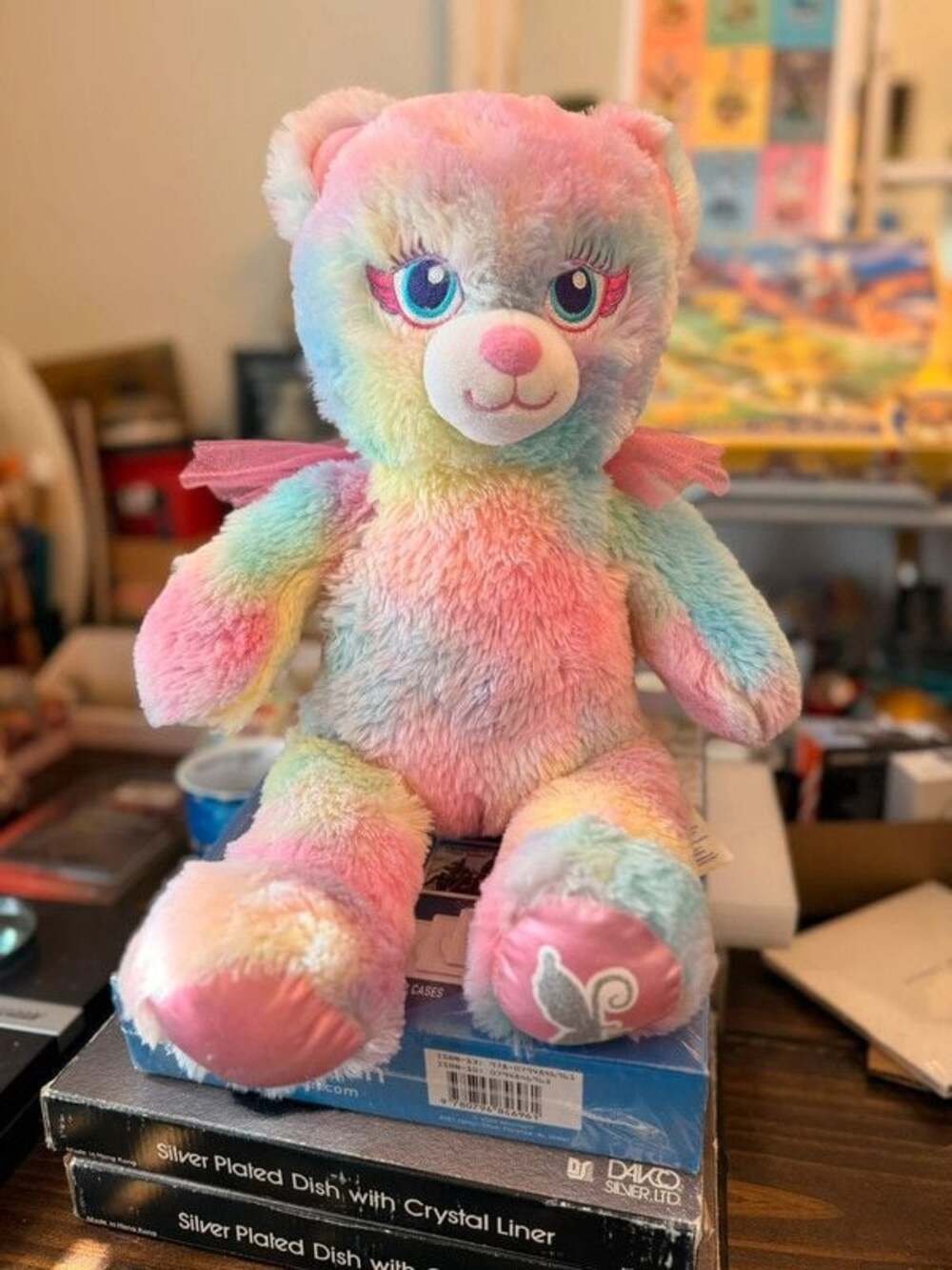 Build A Bear Beary Fairy Friends Pastel Rainbow Teddy 16" Plush Pink Wings BABW